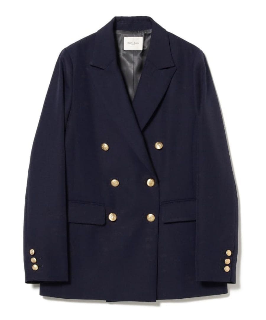 デミルクスビームス ドライギャバジン6ボタンダブルジャケット ネイビー ブレザー