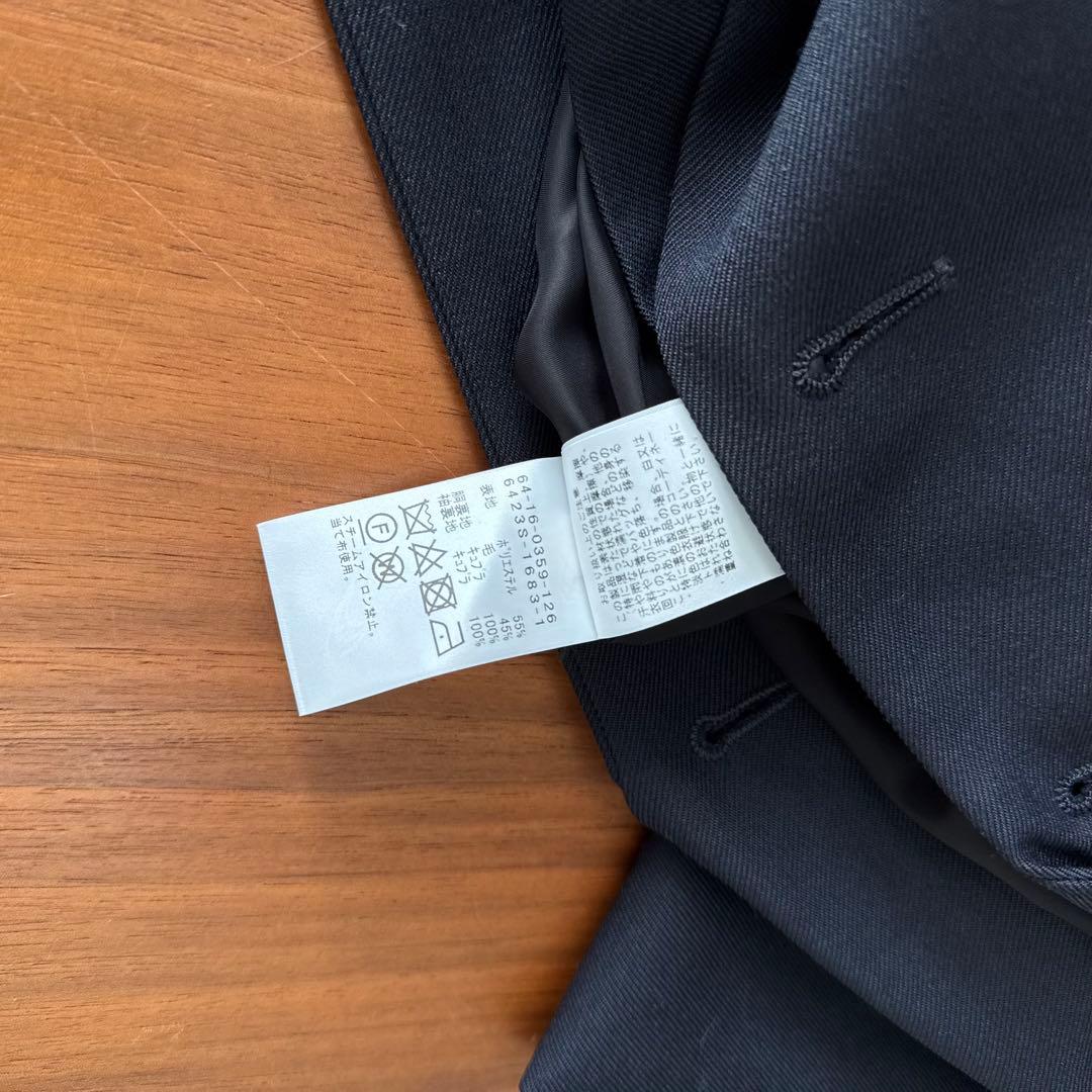 デミルクスビームス ドライギャバジン6ボタンダブルジャケット ネイビー ブレザー