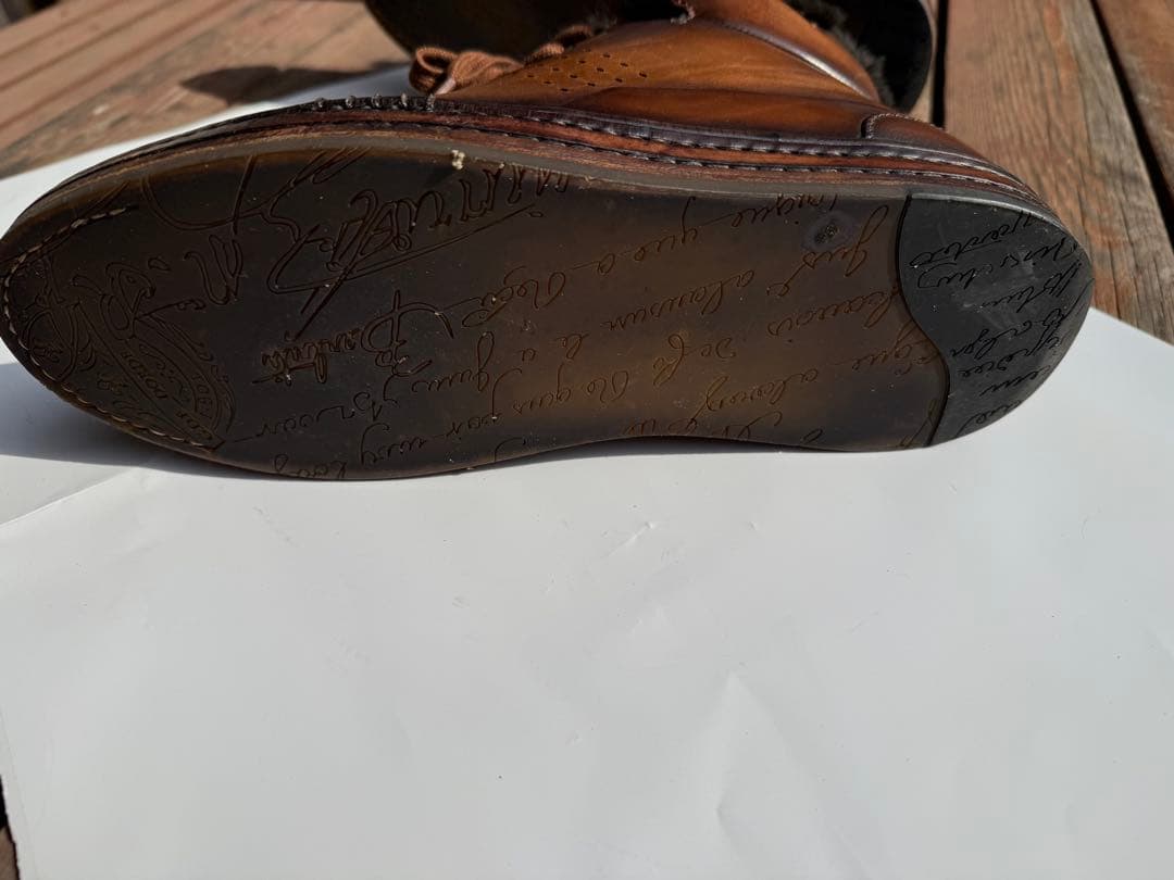 ブルネロクチネリ ブラウンレザー ファー付きハイカットシューズ　定価29万