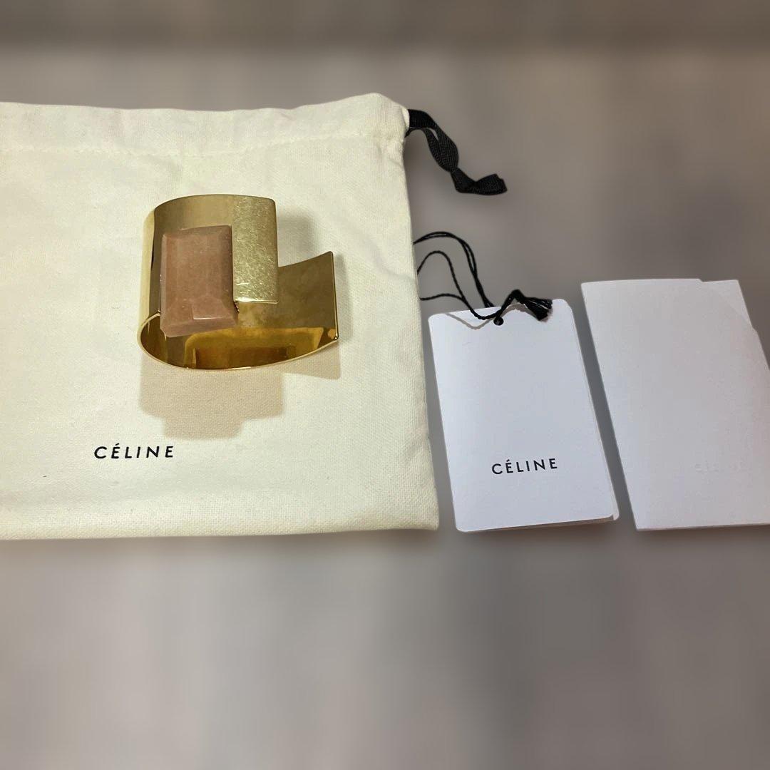 CÉLINE モダン ゴールドバングル　さストーン