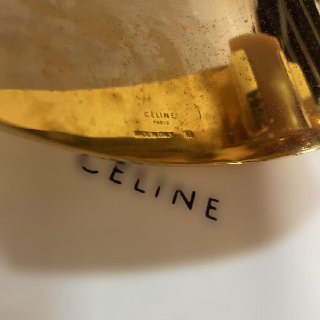 CÉLINE モダン ゴールドバングル　さストーン