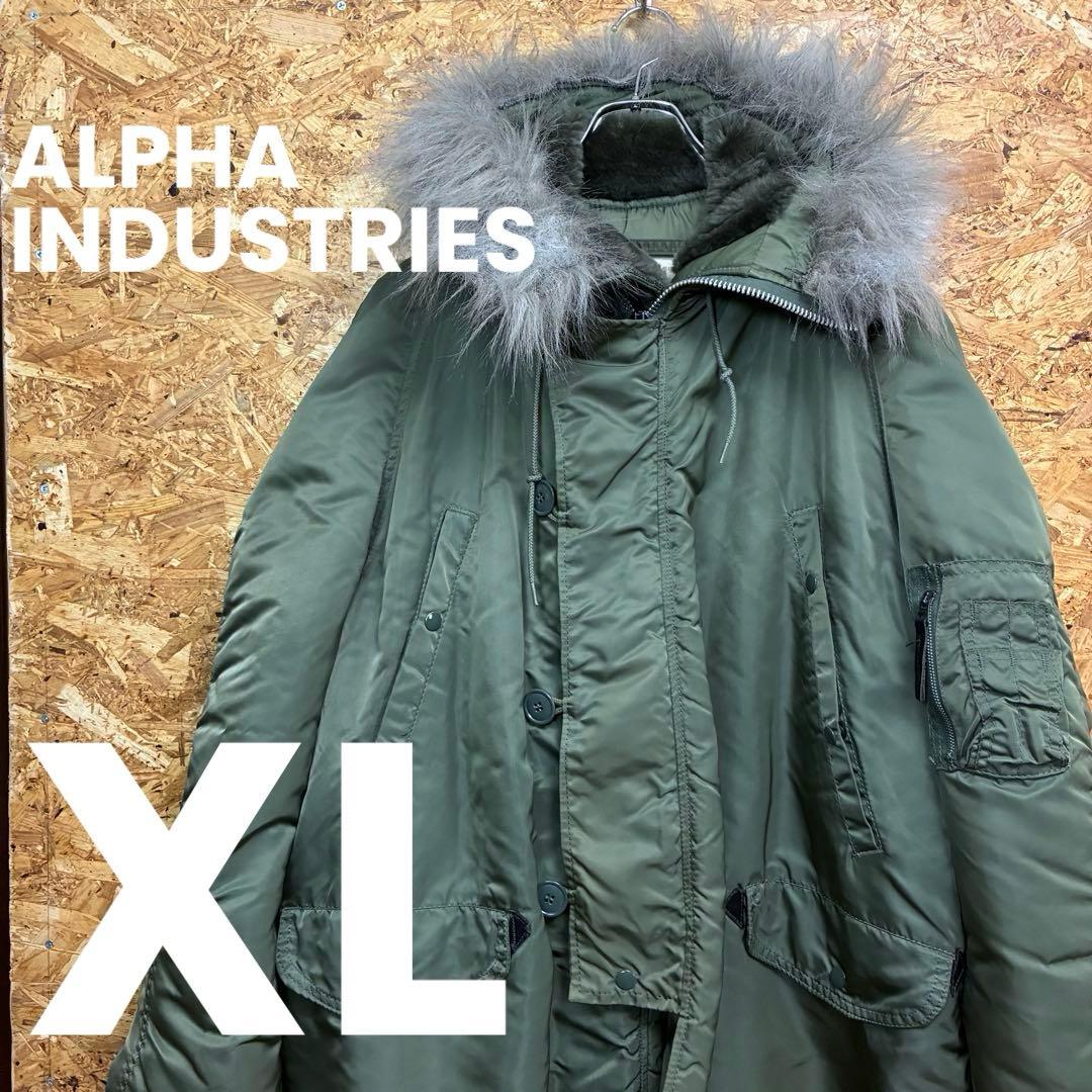 ★アルファ★N3B★80s★旧タグ★IDEAL★XL相当★オリーブ★