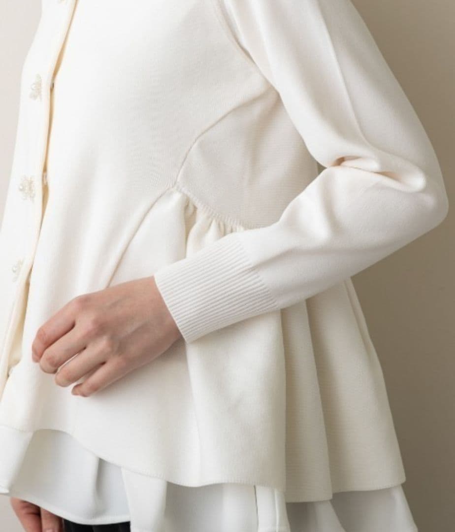 25AW Sono/ソーノ オーナメントパール3Dレイヤードニットカーディガン