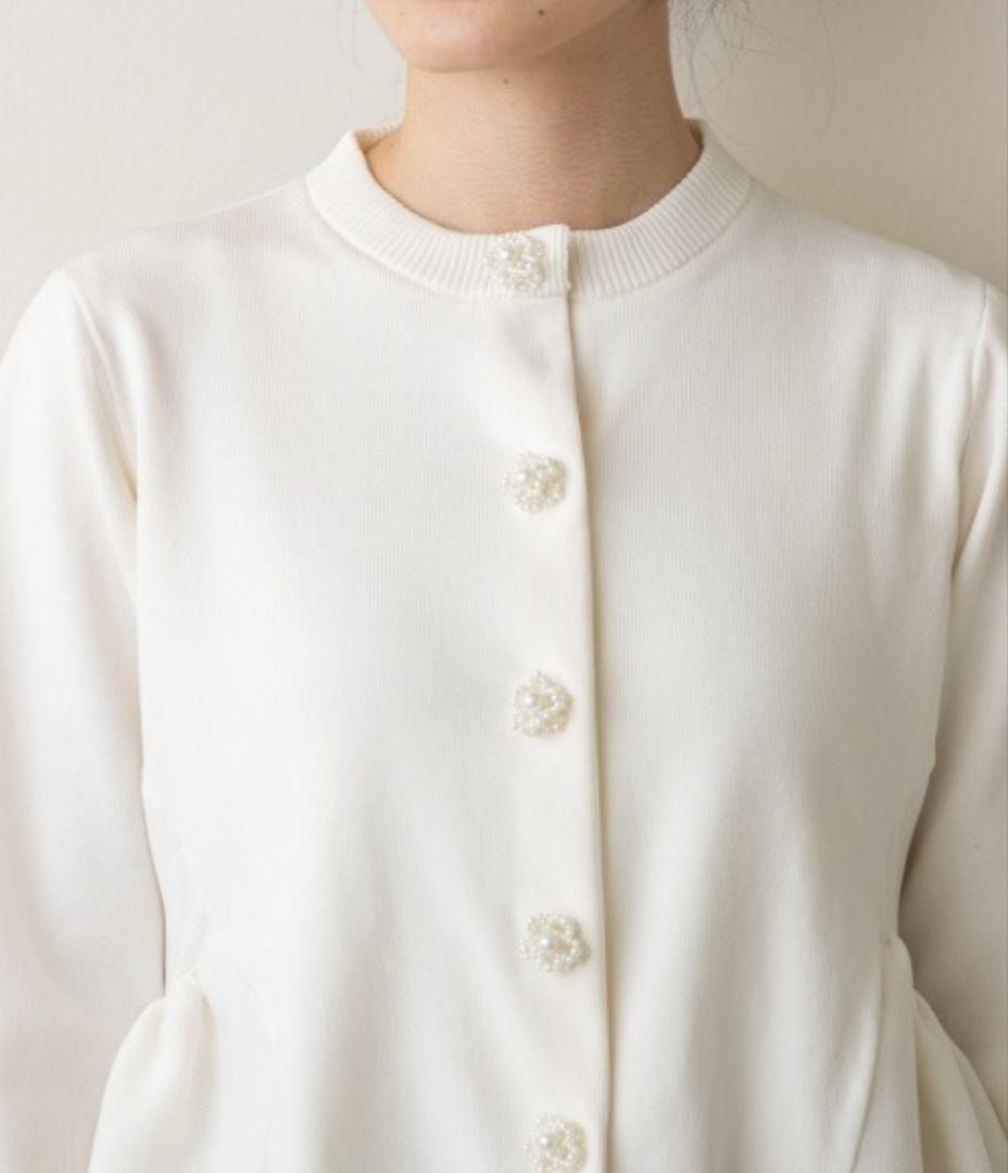 25AW Sono/ソーノ オーナメントパール3Dレイヤードニットカーディガン