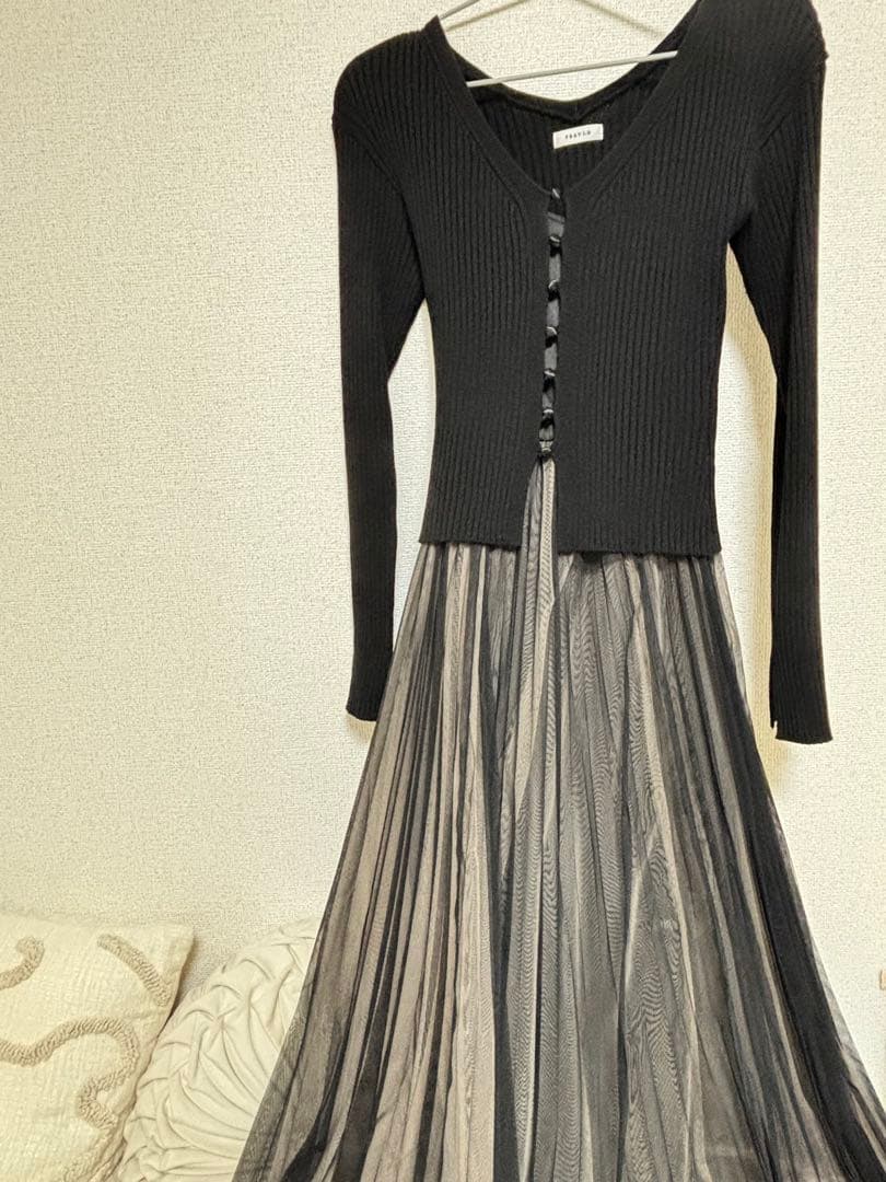 FRAY I.D ニットワンピース ブラック