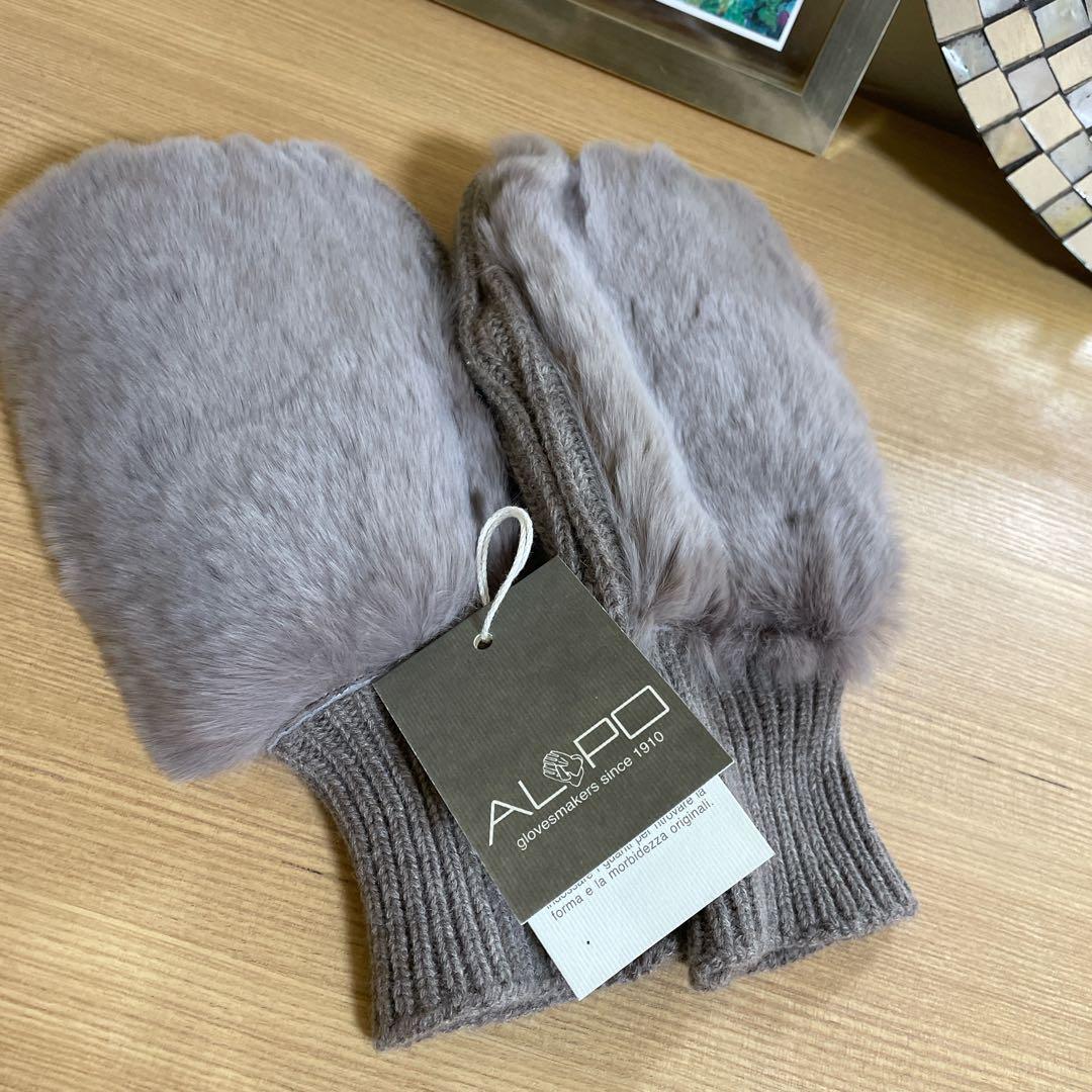 新品タグ付き ALPO アルポ カシミア混 レッキスファー グローブ