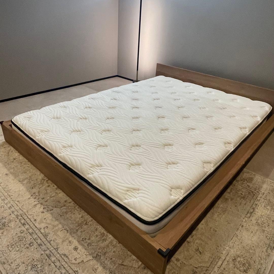 LOWYA ダブル ベッドフレーム& AVENCOマットレスセット ロータイプ