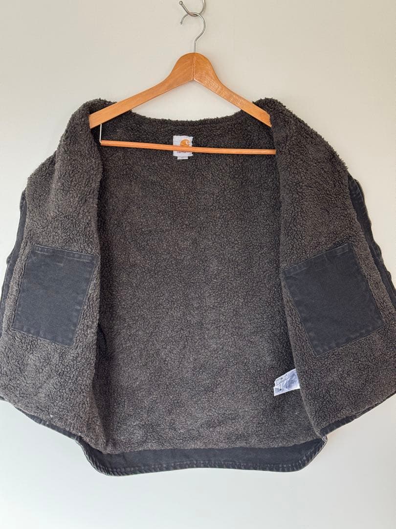 【大人気】良品 カーハート ダックベスト XL ブラック フェード ヴィンテージ