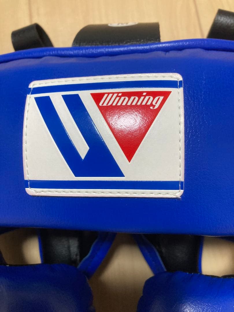 Winning 青 ヘッドギア Mサイズ　名前入り