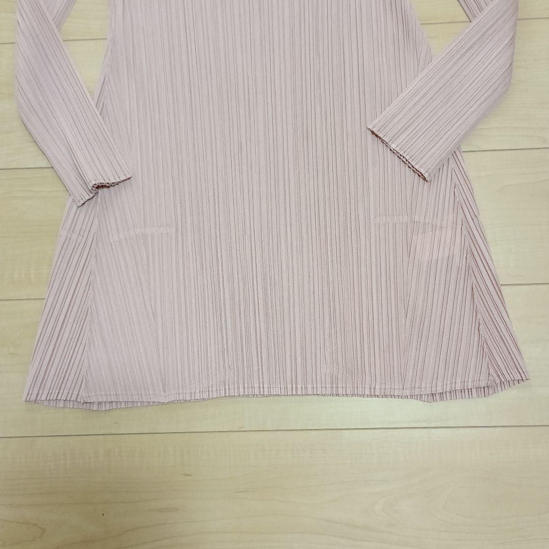 プリーツプリーズ　くすみピンク色　チュニック丈トップス　サイズ3