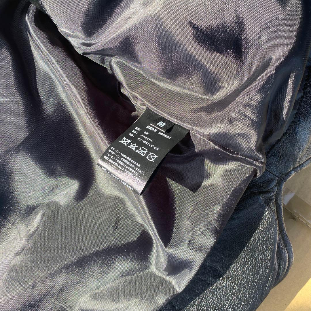 リューグー製レザー キルティングダウンベスト 黒美品