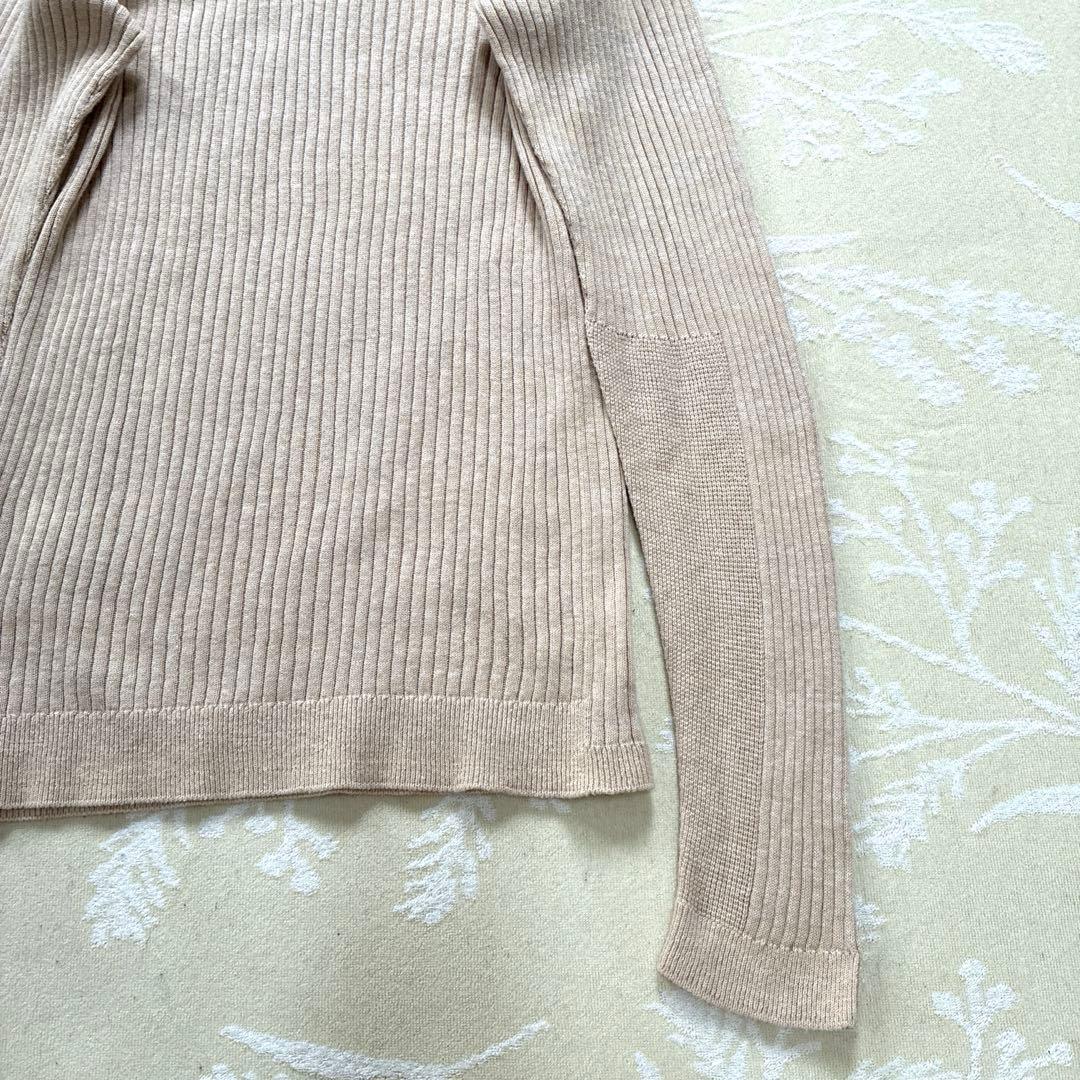 新品　パラスパレス　ベージュ リブ編み ハイネック ニット