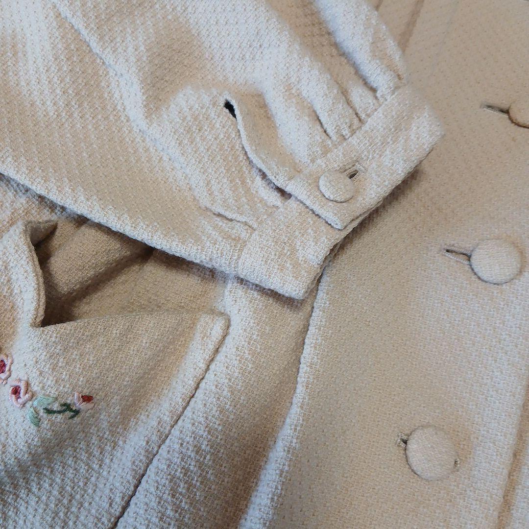 ストリートオルガン　コート ベージュ　花　刺繍