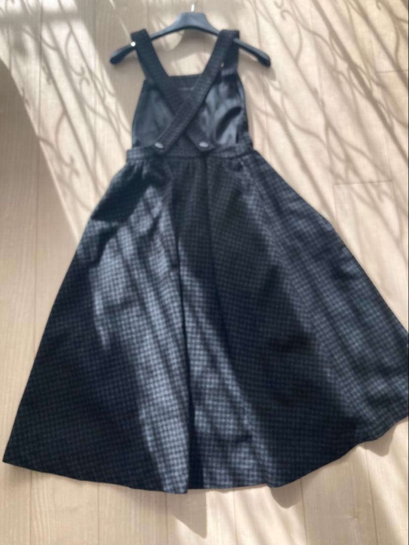 セブンテン ミホカワヒト ウールチェックエプロンワンピースXS　超美品