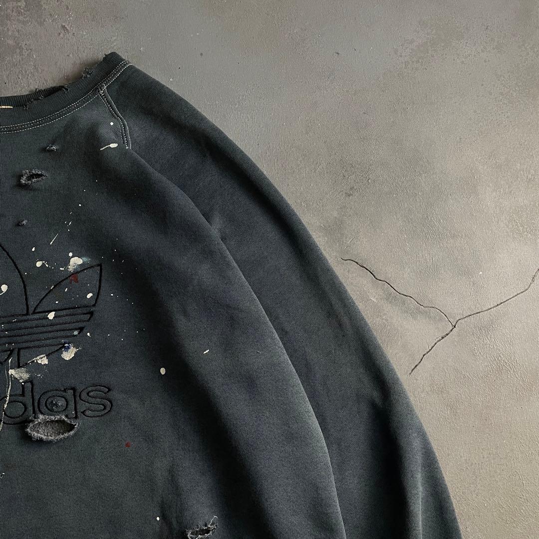 80s old“adidas”後染“ペンキ“grange boro sweat