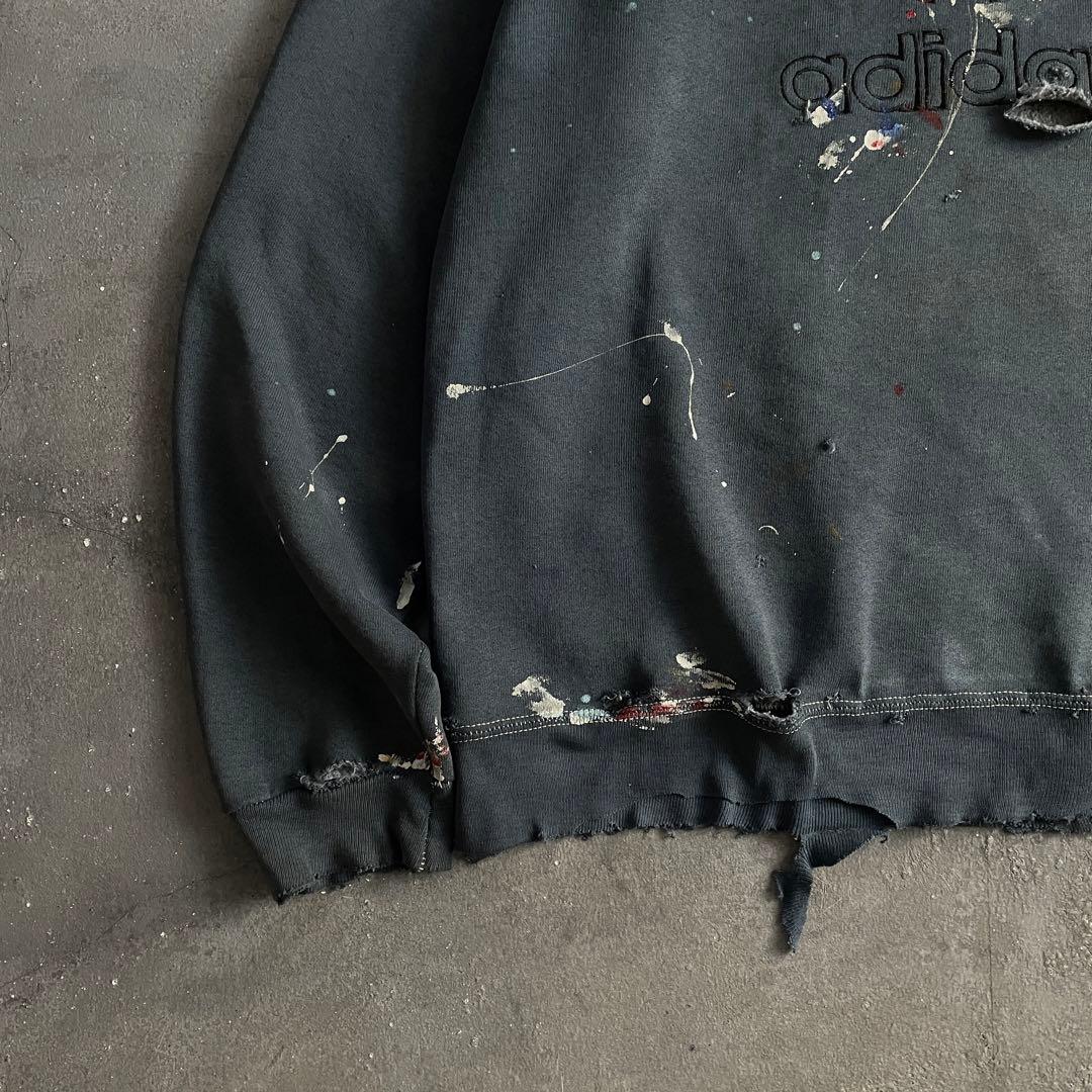 80s old“adidas”後染“ペンキ“grange boro sweat