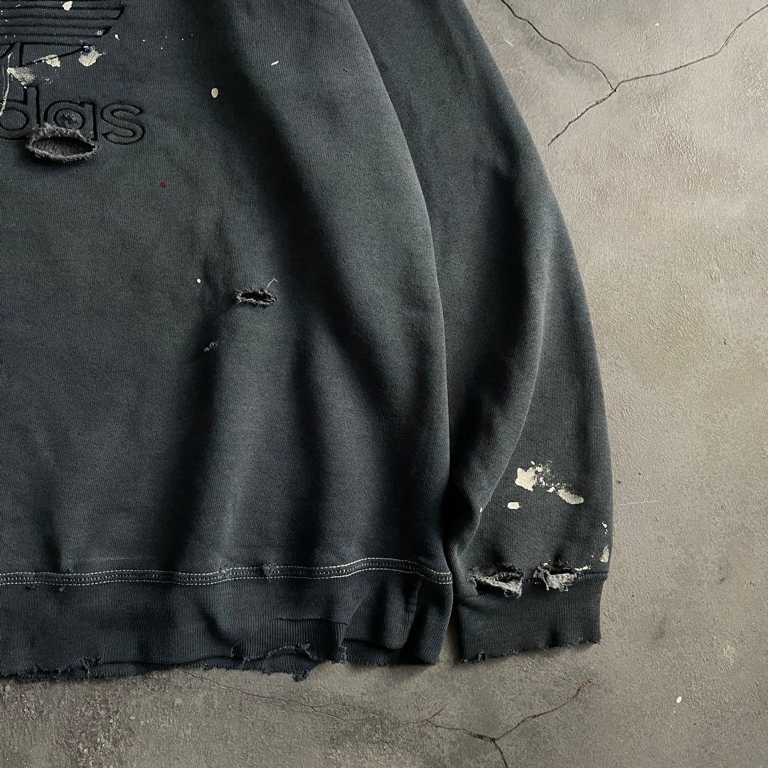 80s old“adidas”後染“ペンキ“grange boro sweat