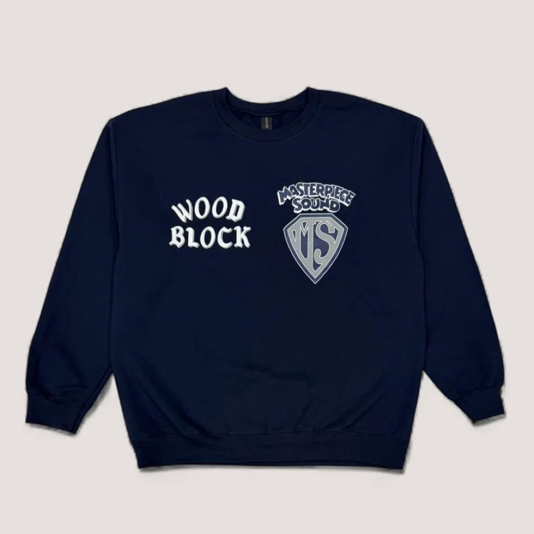WoodBlock 8oz CREW SWEAT 紺 navy スウェット XL