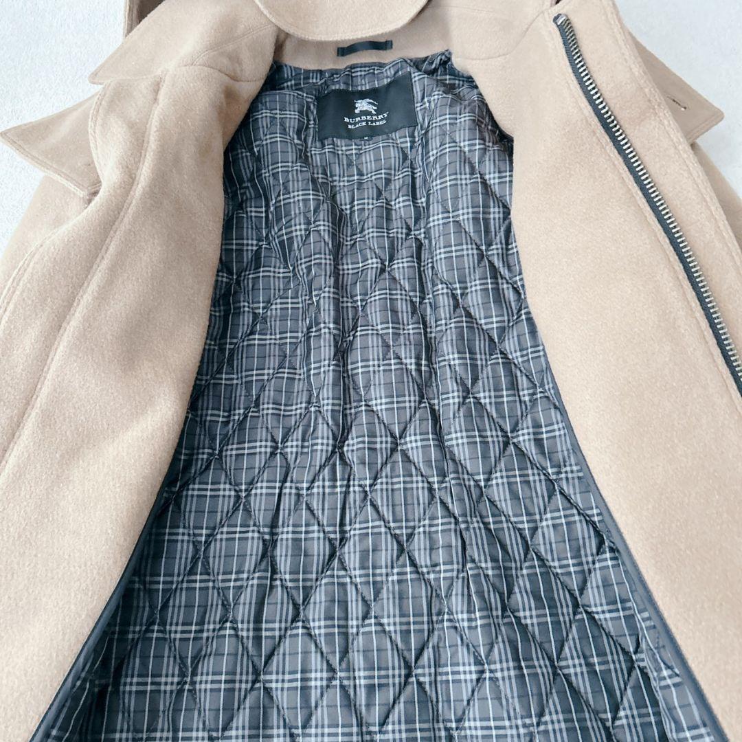 バーバリーブラックレーベル ダッフルコート キルティング キャメル フード着脱可