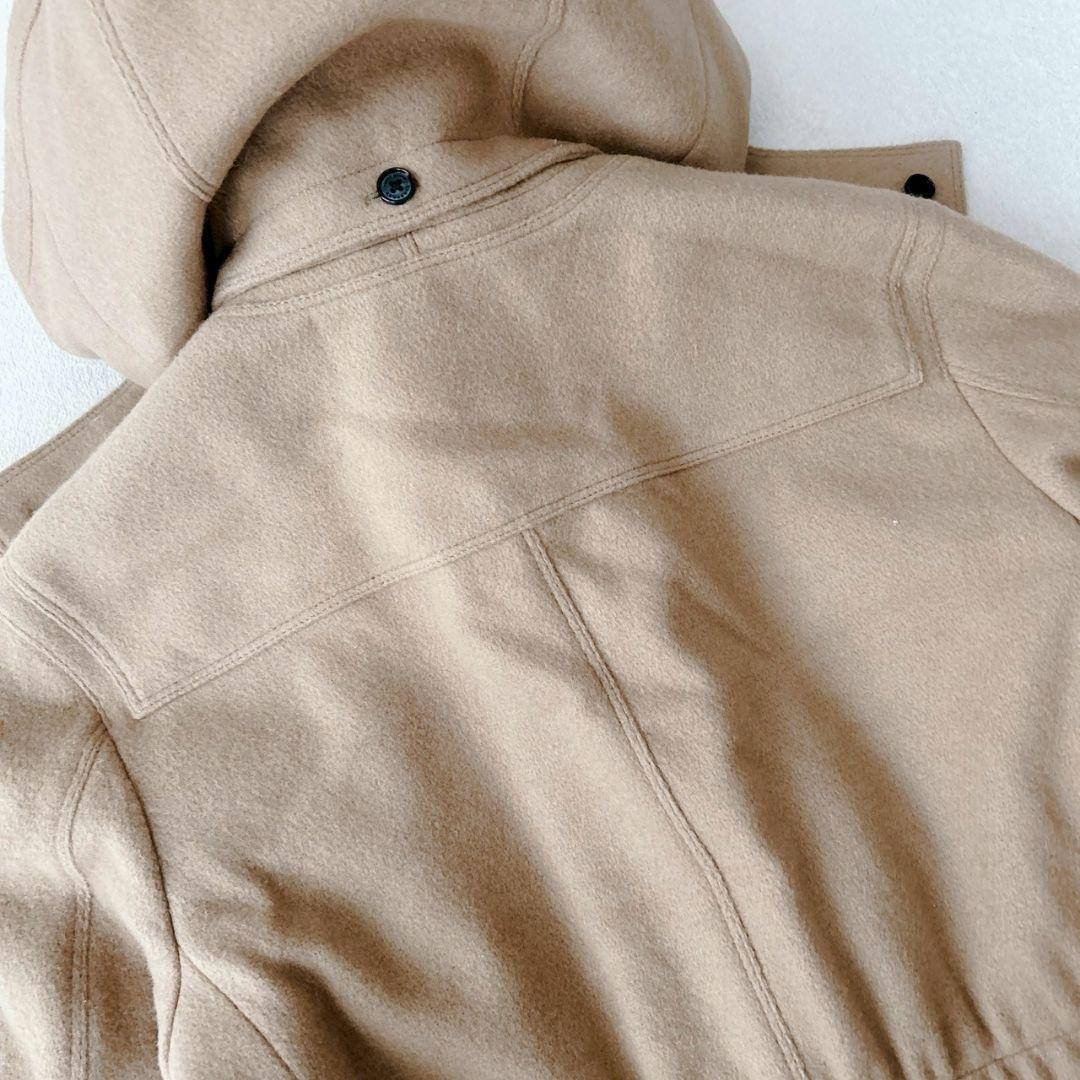 バーバリーブラックレーベル ダッフルコート キルティング キャメル フード着脱可