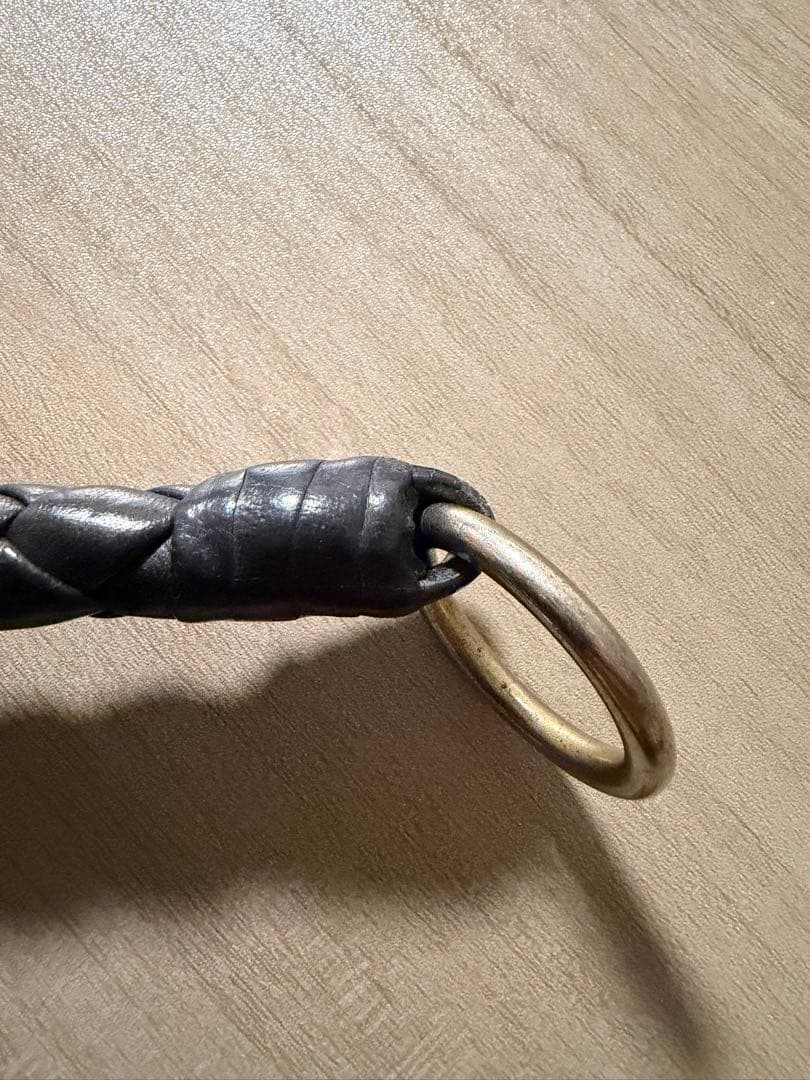 ボッテガヴェネタ イントレチャート レザー キーチェーン ブラック