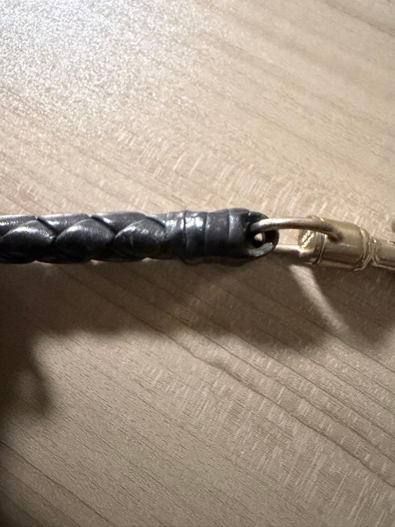 ボッテガヴェネタ イントレチャート レザー キーチェーン ブラック