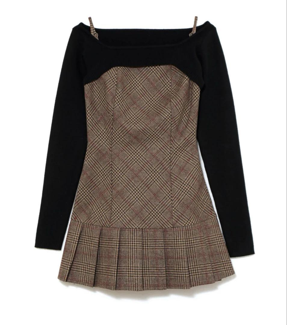 ワンピース Andmary Selena check mini dress