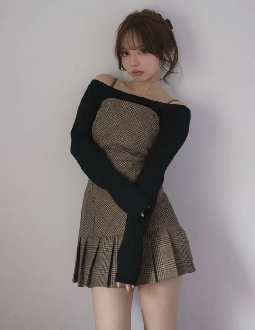 ワンピース Andmary Selena check mini dress