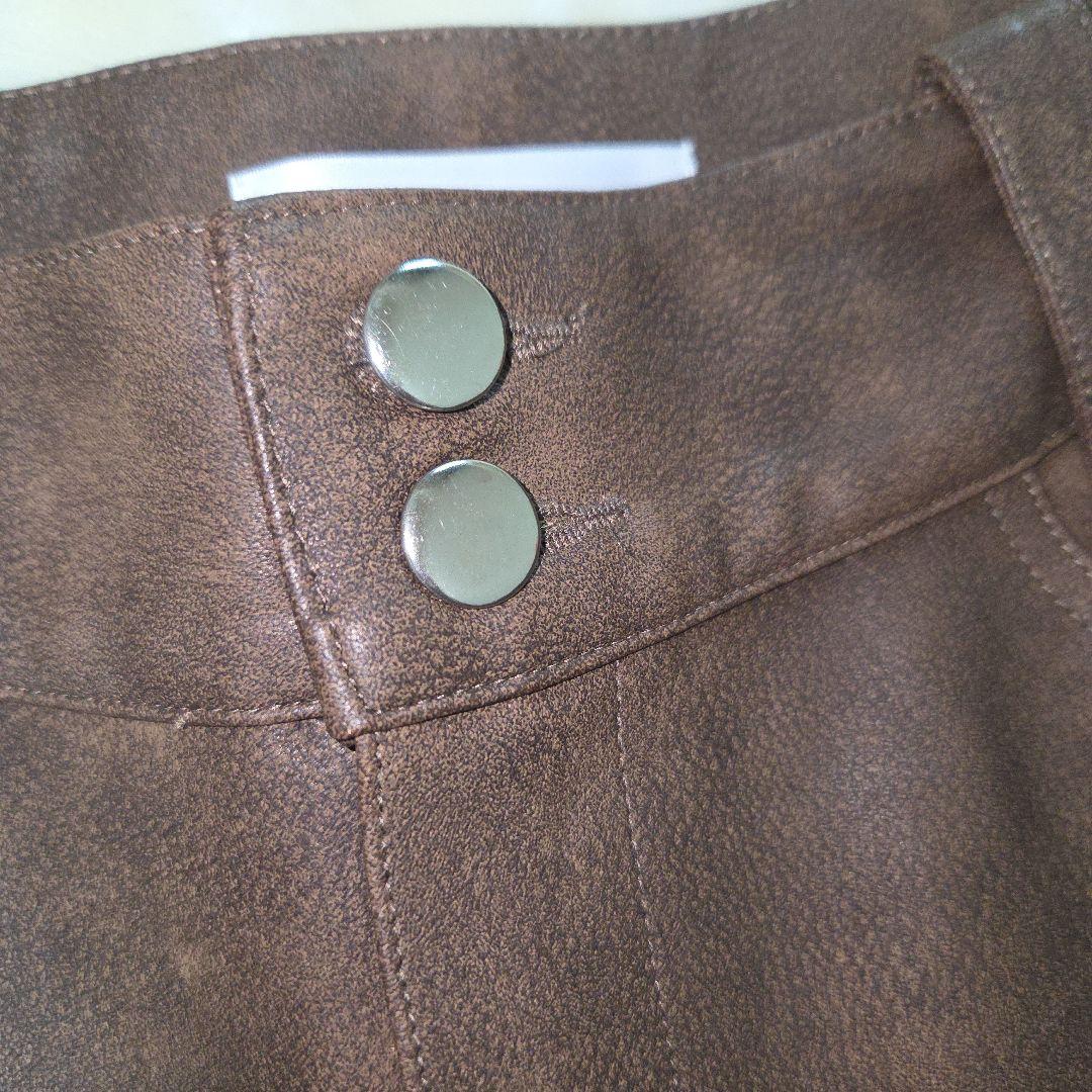 【人気☆MELT THE LADY】こげ茶　フェイクレザーパンツ　サイズM