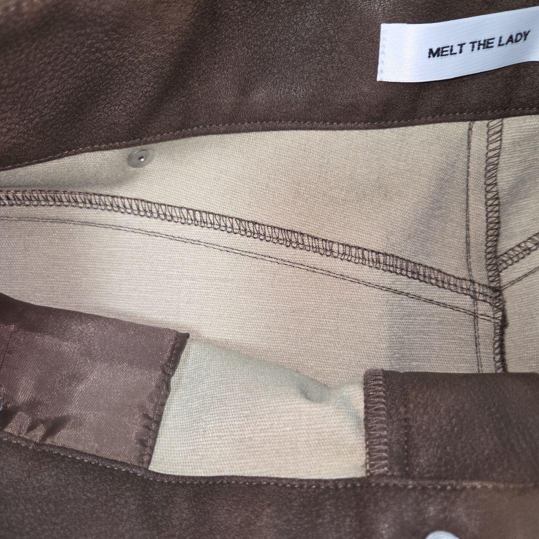 【人気☆MELT THE LADY】こげ茶　フェイクレザーパンツ　サイズM