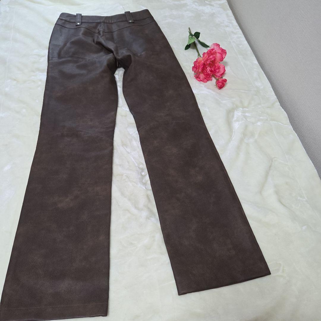 【人気☆MELT THE LADY】こげ茶　フェイクレザーパンツ　サイズM