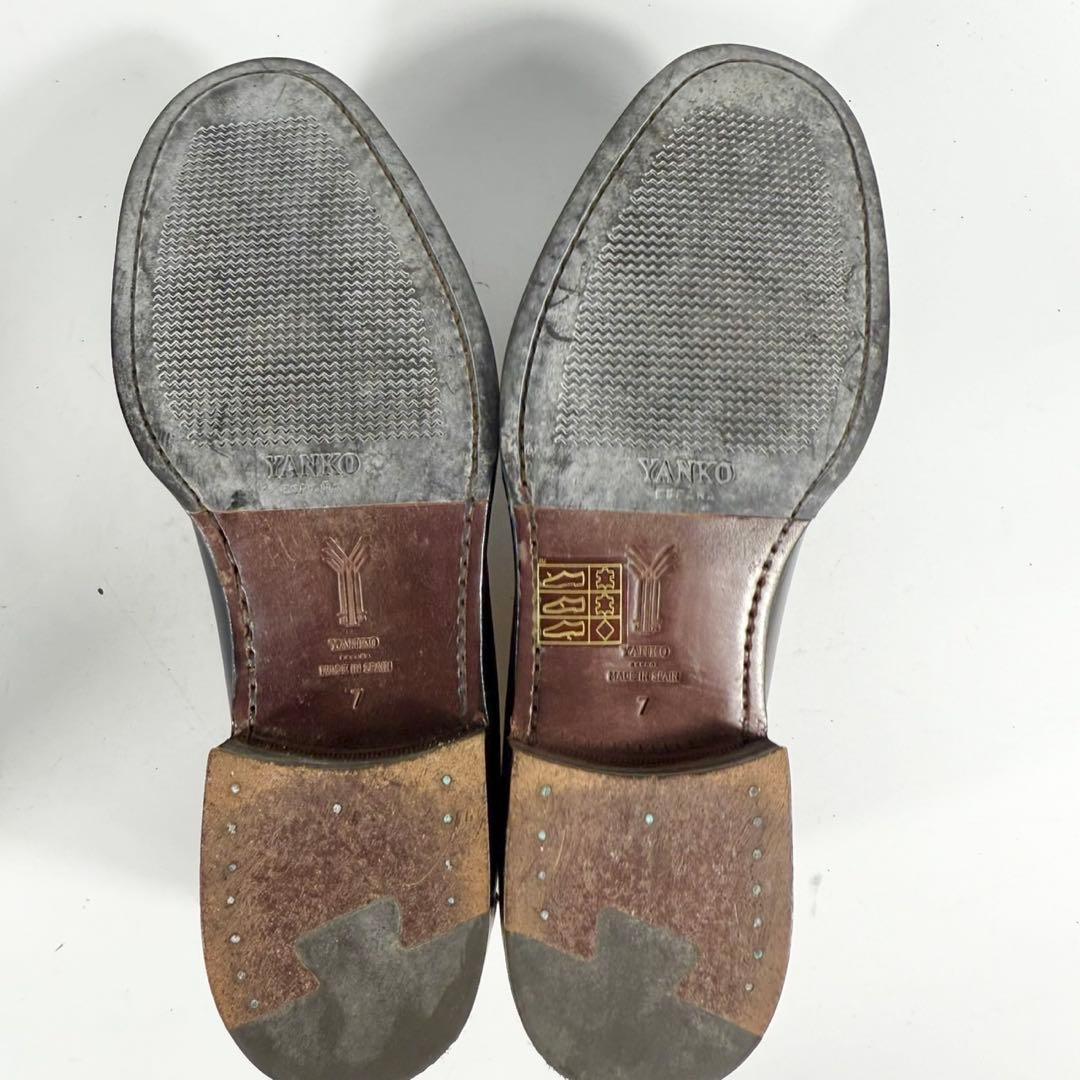 【極美品】YANKO ヤンコ　モンクストラップ（7）シングルモンク　革靴　黒