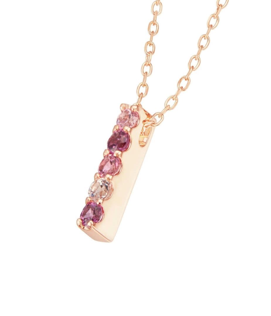 ジュエリーツツミ　ネックレス　マルチストーン　K10PG　ピンクサファイア