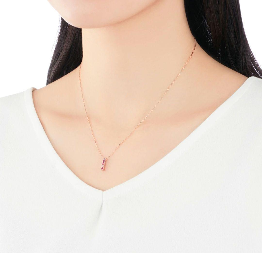 ジュエリーツツミ　ネックレス　マルチストーン　K10PG　ピンクサファイア