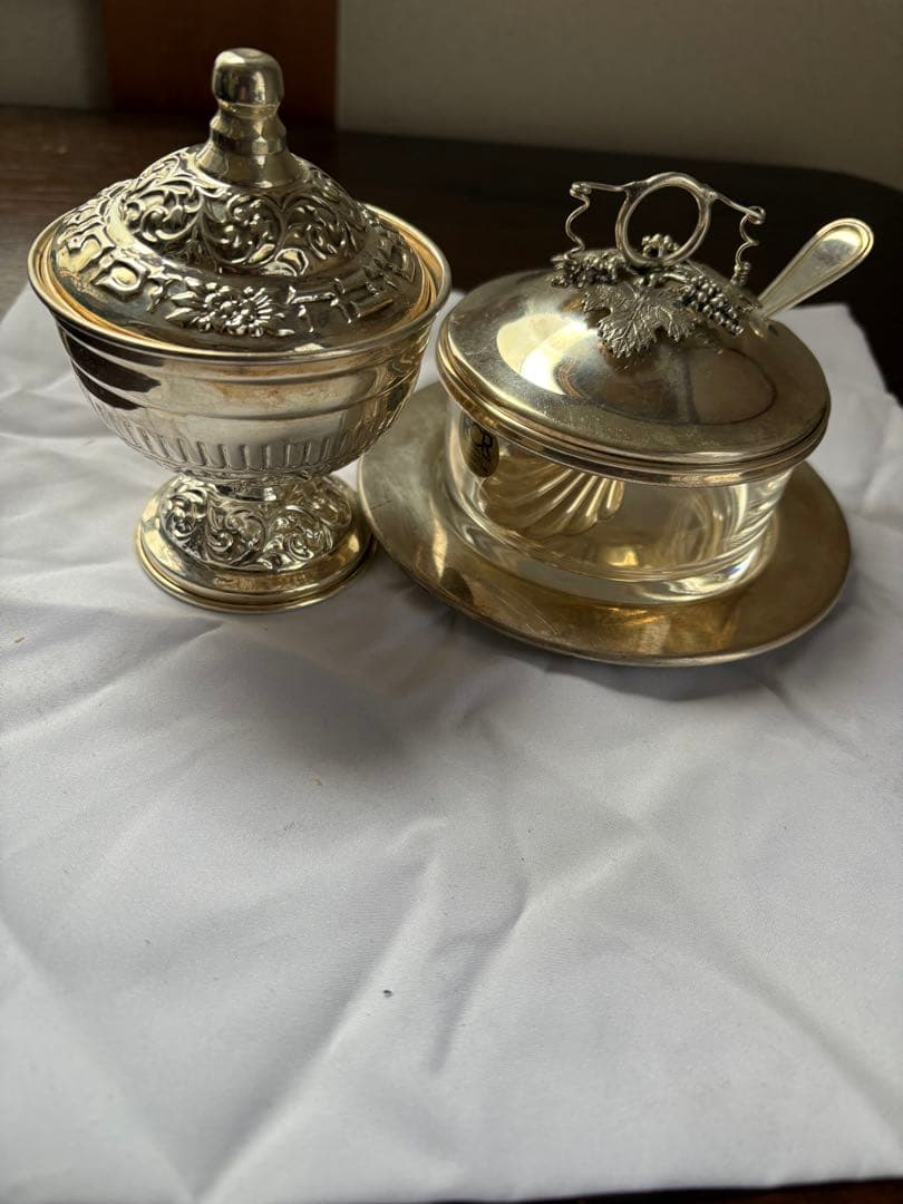 銀製コンディメントセット スプーン付き