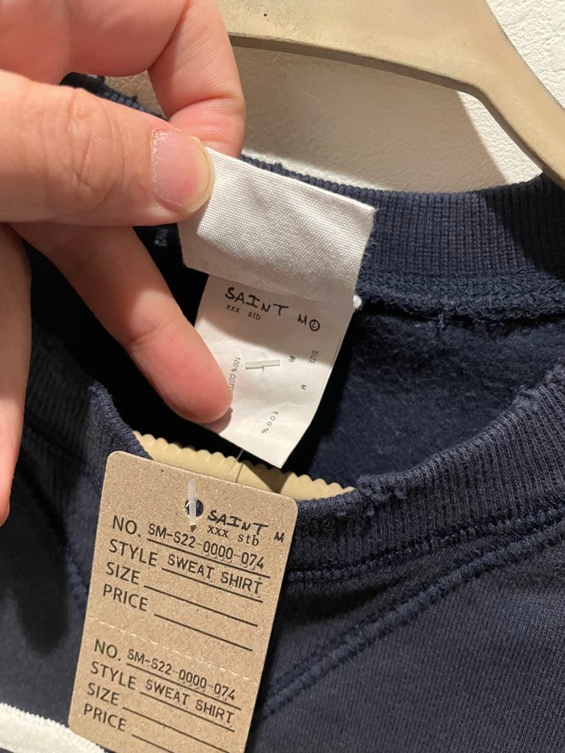 SAINTM×××× 3Dロゴ　スウェットシャツ Mネイビー