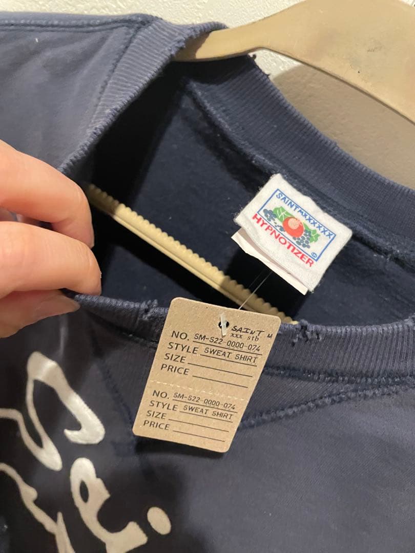 SAINTM×××× 3Dロゴ　スウェットシャツ Mネイビー