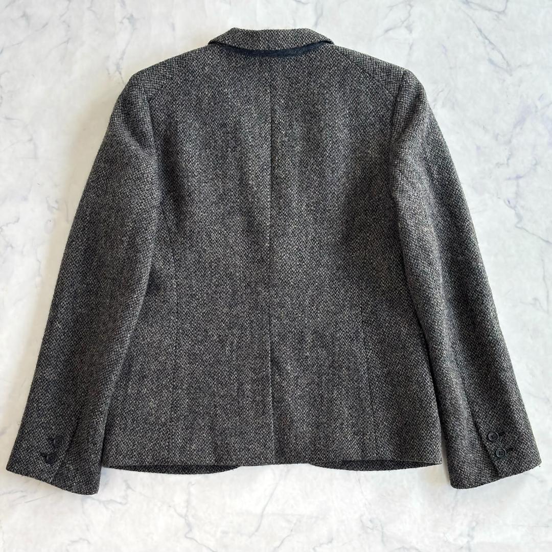 マーガレットハウエル ハリスツイード テーラードジャケット グレー系 Ⅱ tn1