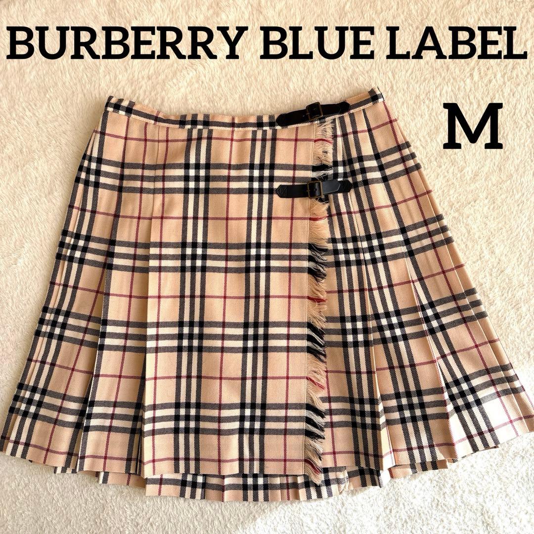 BURBERRY BLUE LABELスカート ノバチェック プリーツ ベルト