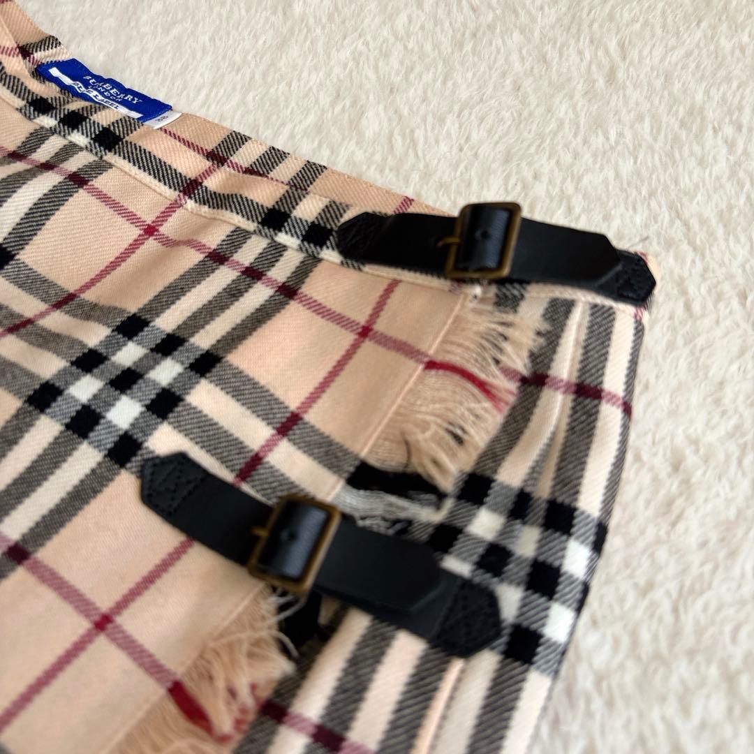 BURBERRY BLUE LABELスカート ノバチェック プリーツ ベルト