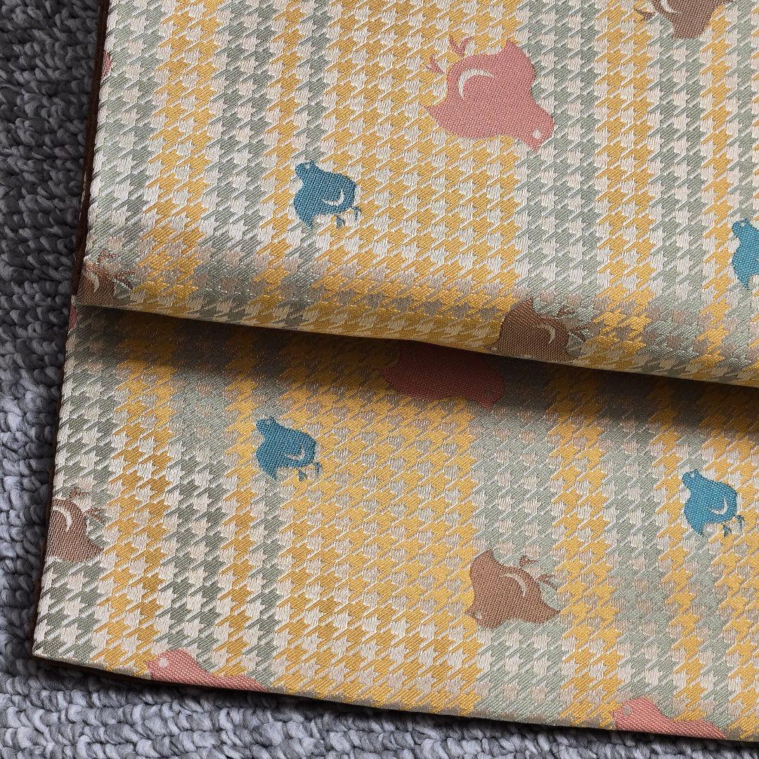 豆千代モダン 名古屋帯 千鳥 ひよこ