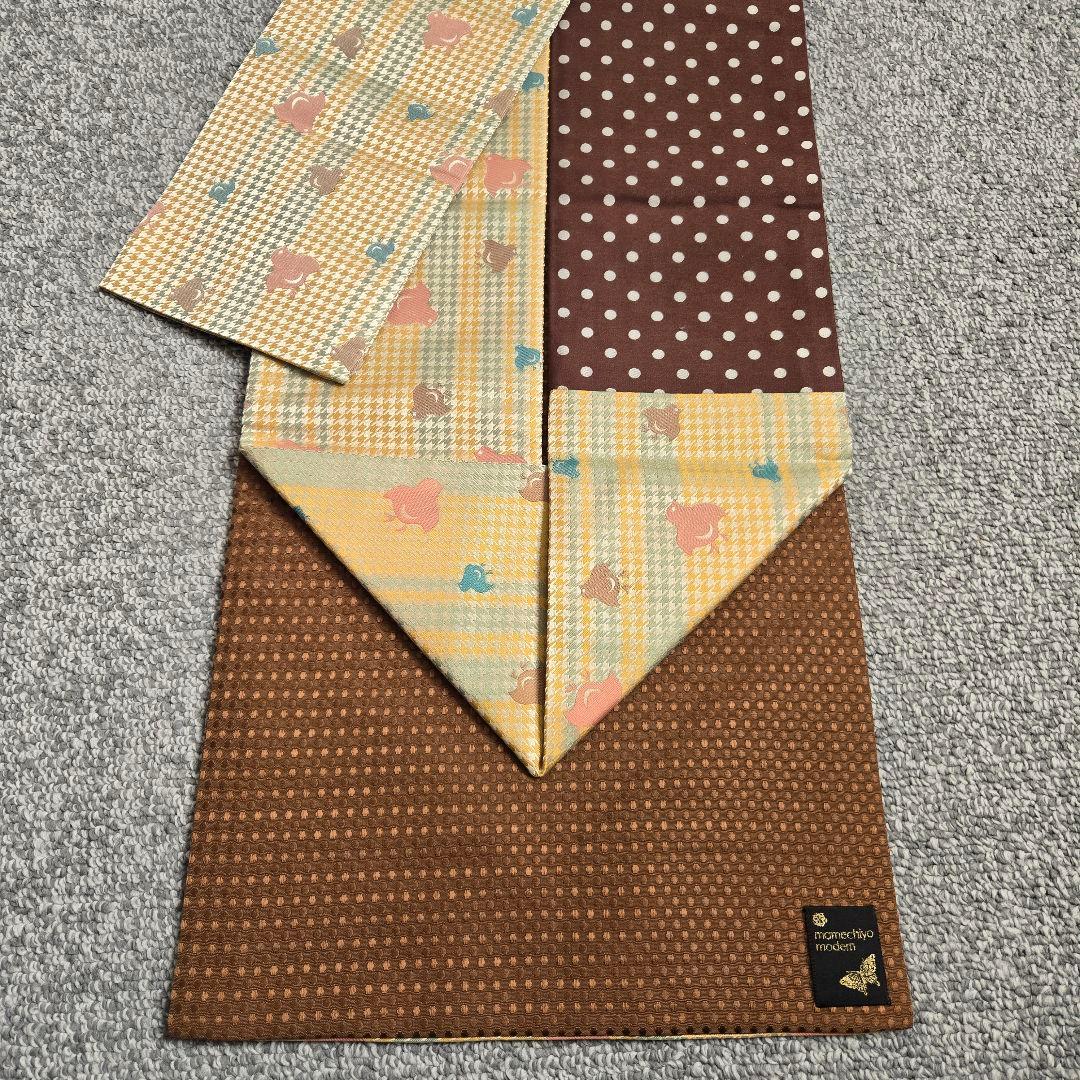 豆千代モダン 名古屋帯 千鳥 ひよこ