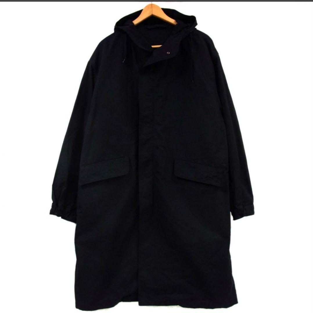 COMOLI コモリ コットンナイロンフーデッドコート ブラック 2