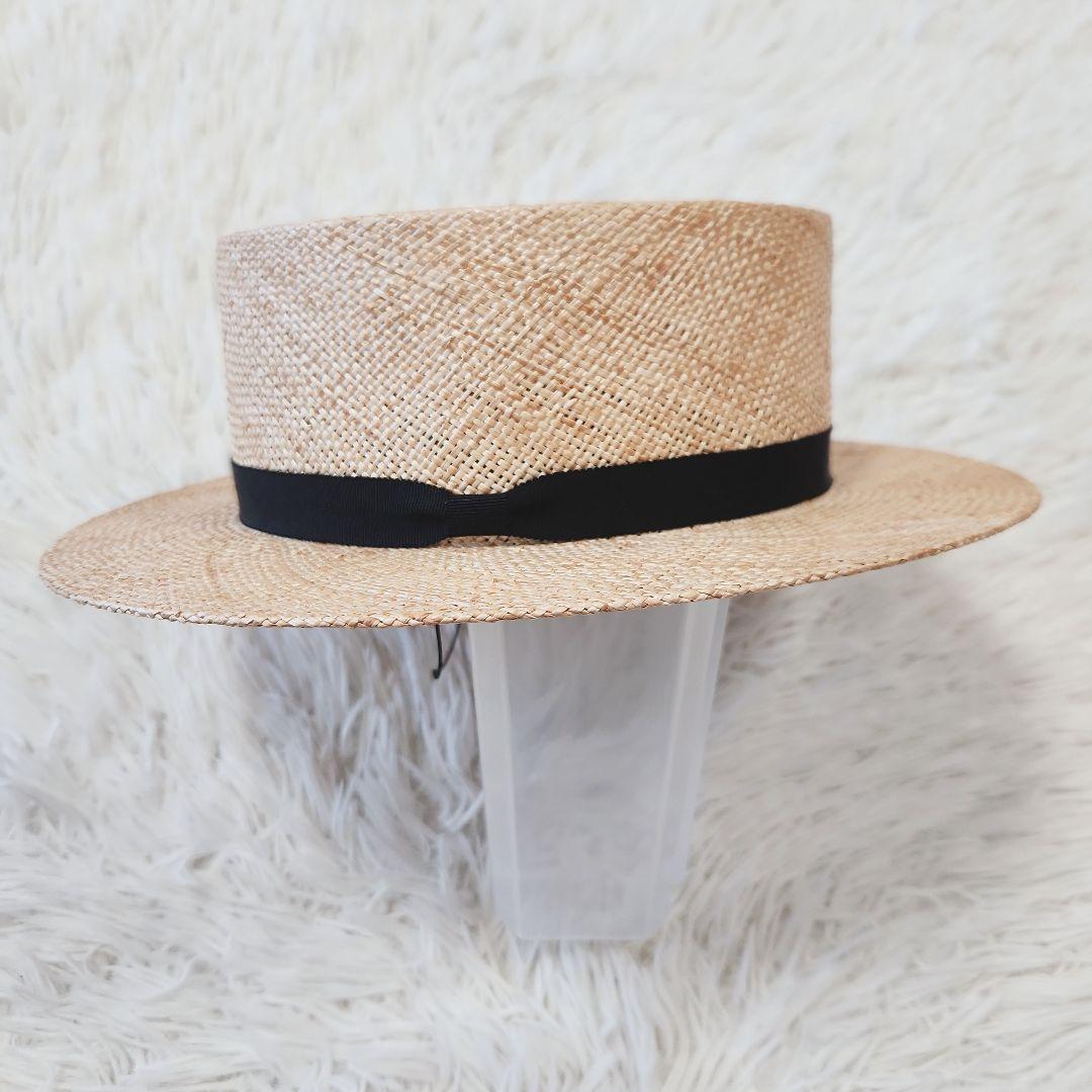 未使用に近い　カワムラ帽子店　カンカン帽　麦わら帽子　ナチュラル　インスタ人気店