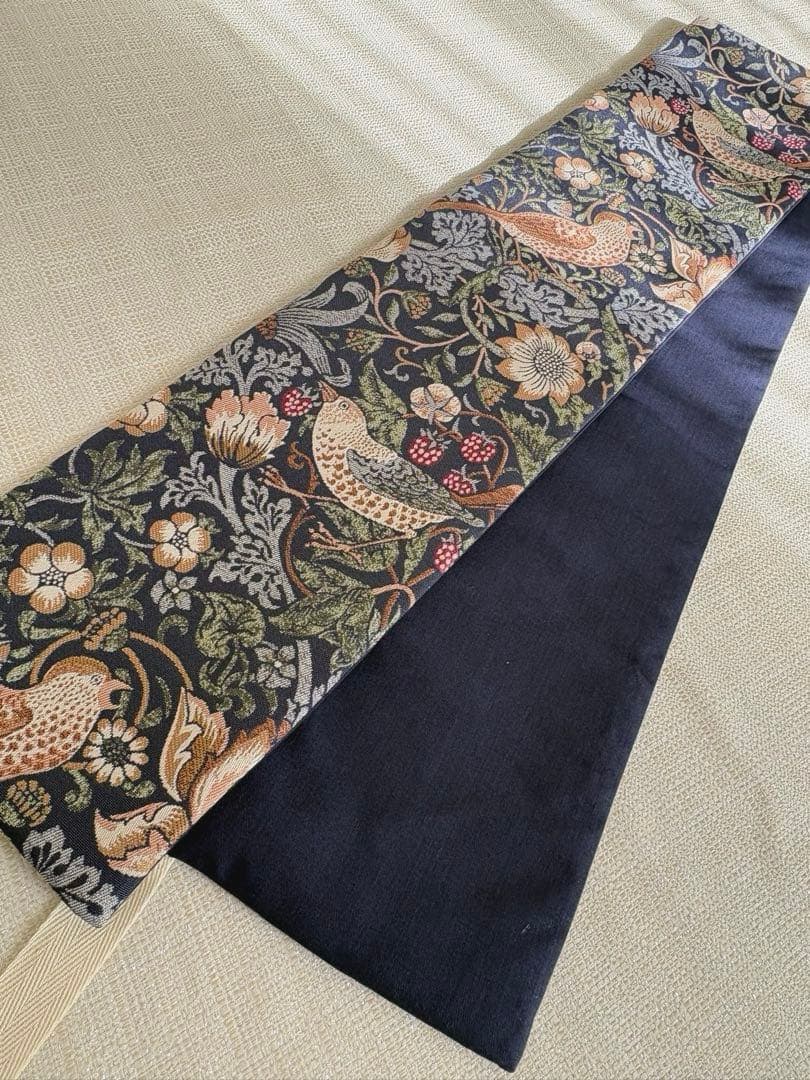 付け帯　作り帯　三部式　リバーシブル　ウィリアムモリス　ハンドメイド