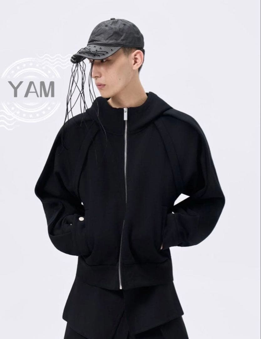 FRKM SCD 変形ジップパーカー 黒