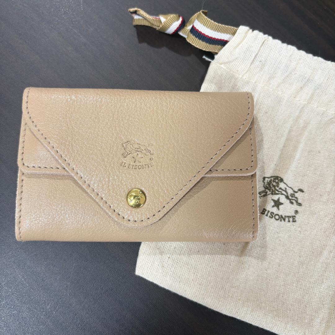 【新品未使用】イルビゾンテ 名刺入れ カードケース カフェラテ ライトグレー