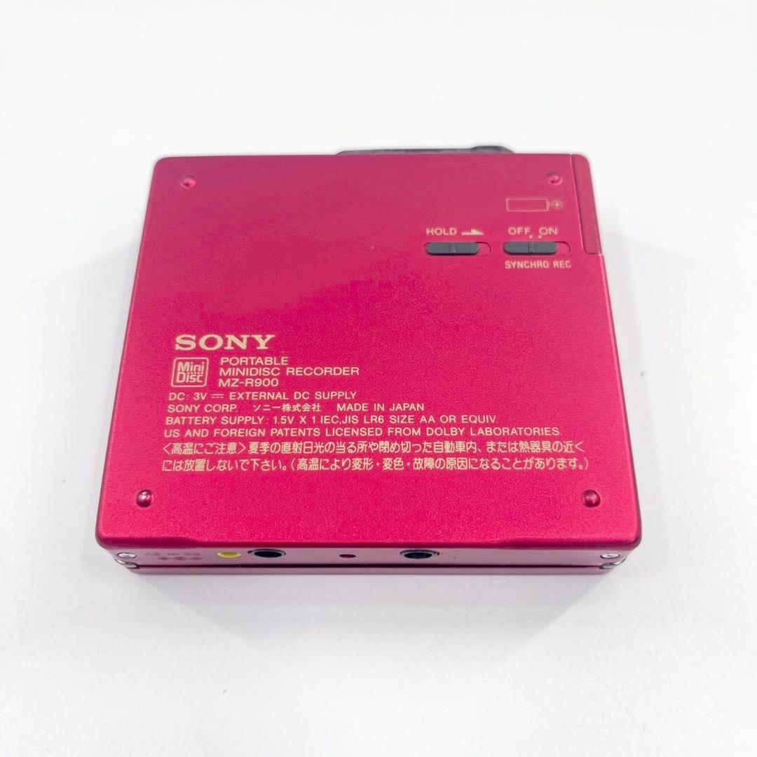 動作品 SONY MDウォークマン MZ-R900 レッド 再生OK