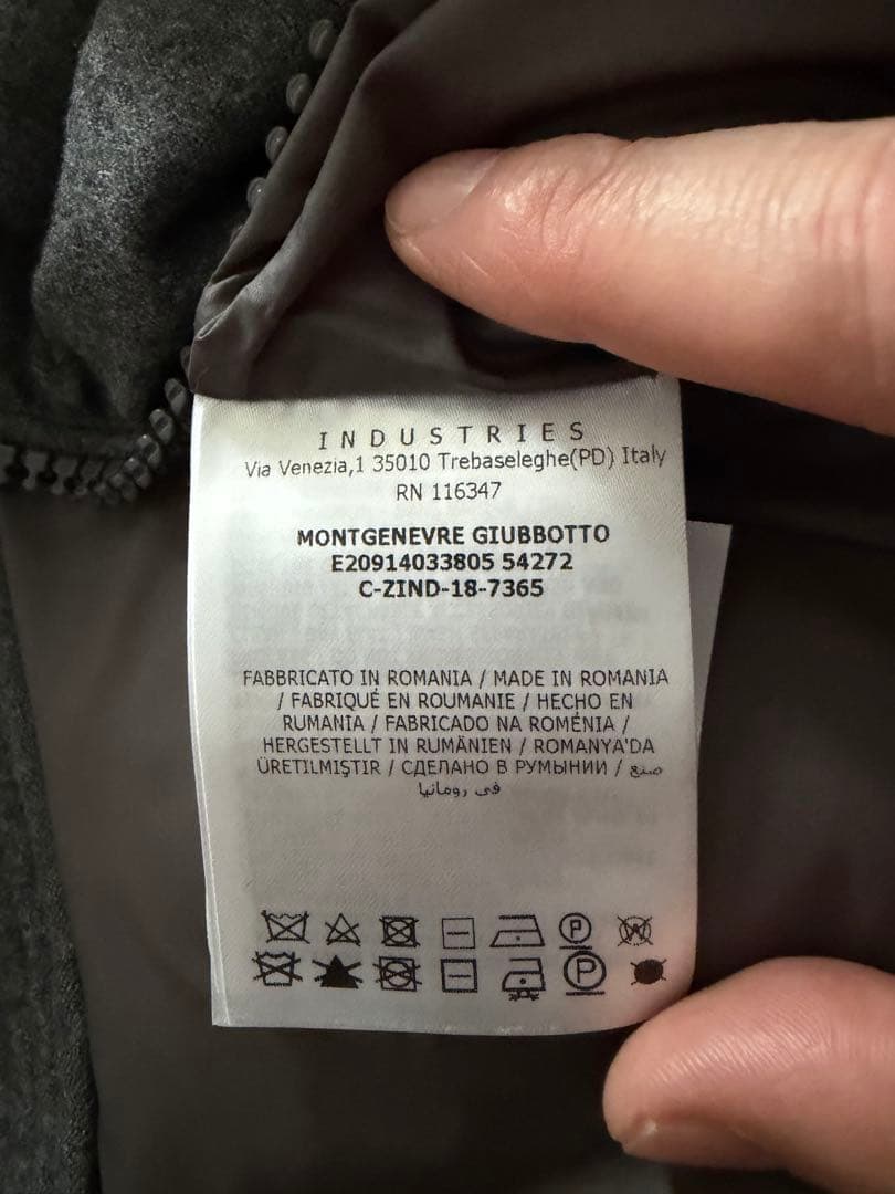 MONCLER モンジュネーブル グレー フード付きダウンジャケット サイズ0