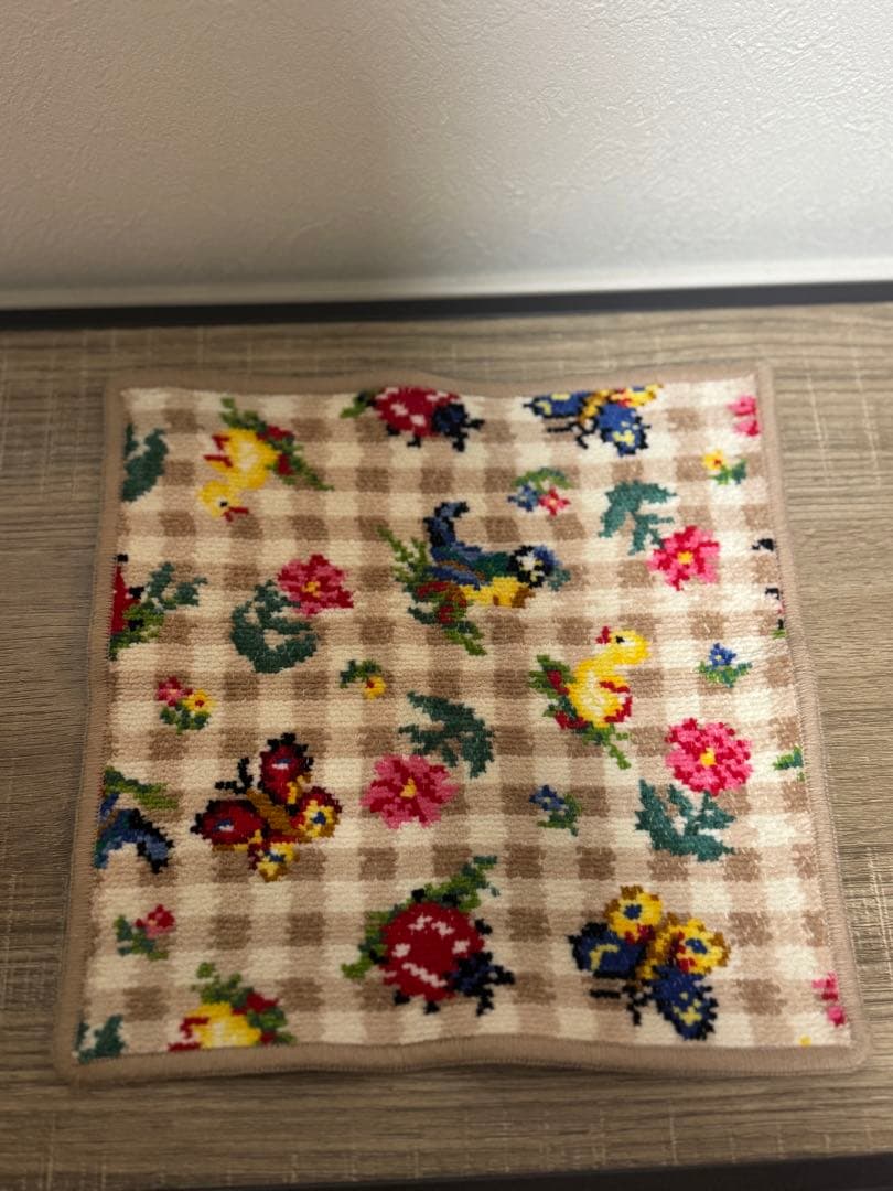 フェイラー ハイジチェック クッキーベージュ ハンカチ 手付きポーチ スカーフ